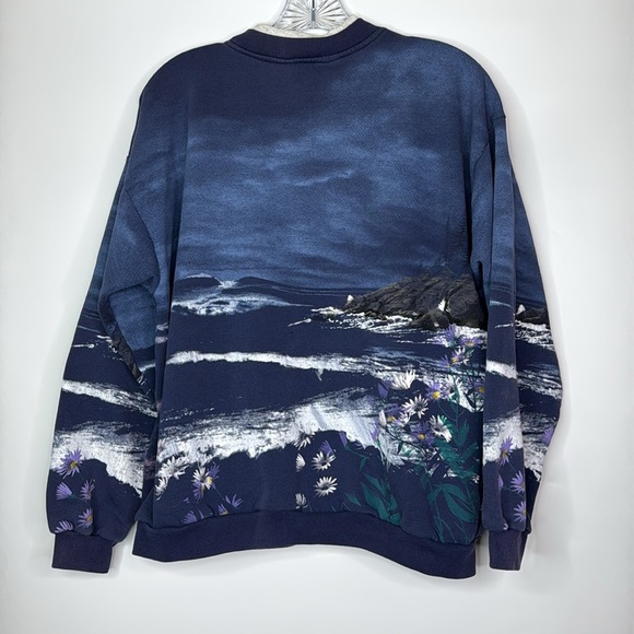 Vintage Artisans Lighthouse Button Up Sweatshirt Size Large - Picture 4 of 9